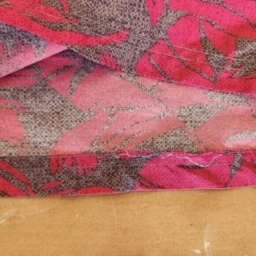 Eddie Bauer Men's‎ Large Red Brown Leaf Print Bathing Suit Swim Trunks Shorts